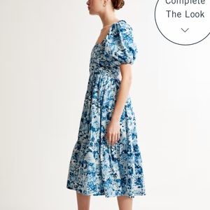 Blue floral midi dress Abercrombie